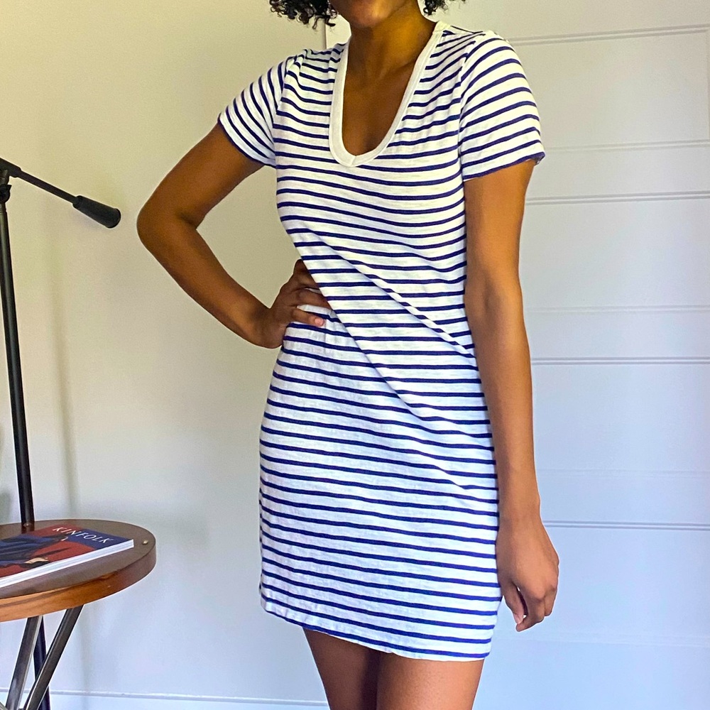 Blue Striped Tshirt Dress
